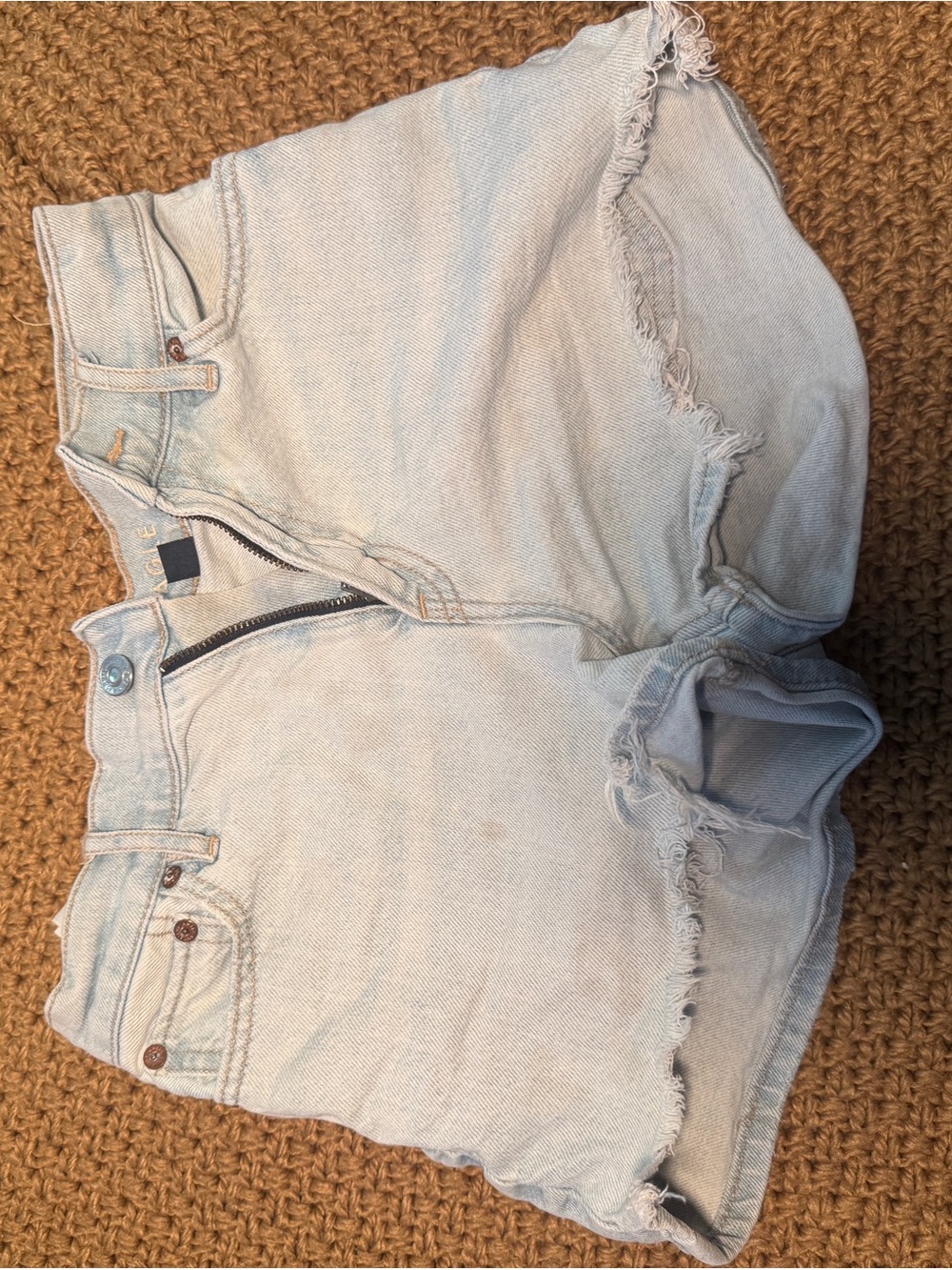 American Eagle Outfitters Light Blue Distressed Denim Shorts